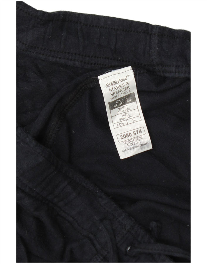 Marks & Spencer Womens Sport Shorts UK 12 Medium Navy Blue Cotton