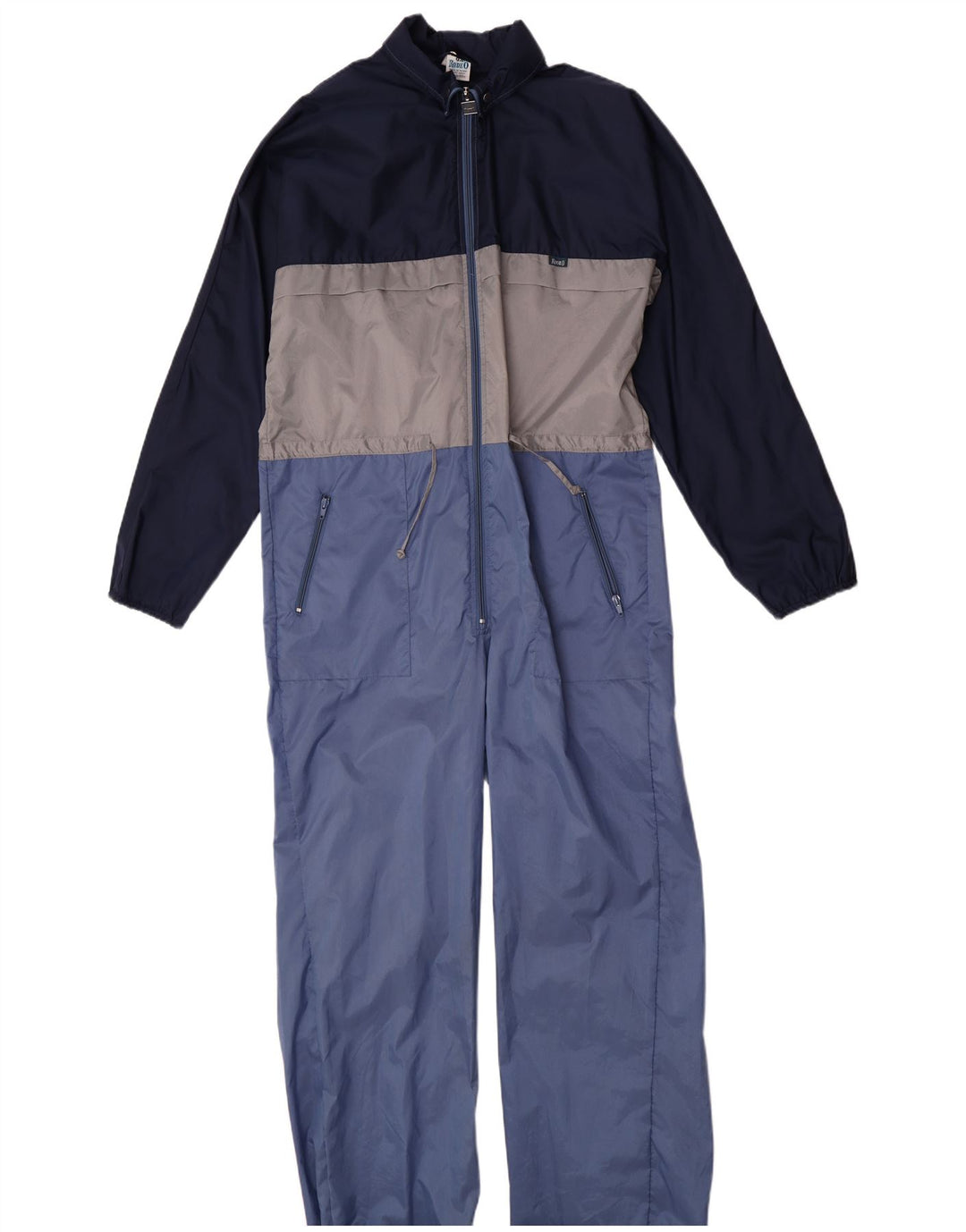 Rodeo Mens Workwear Mono Con Capucha Nylon Color Block Azul Medio