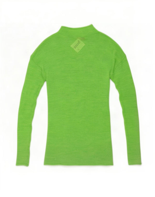 Suéter feminino Zara com gola tartaruga Reino Unido 10 pequeno acrílico verde