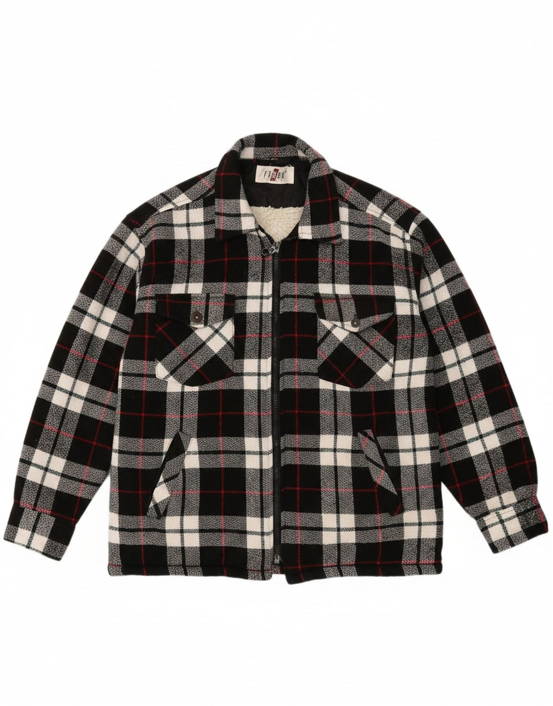 FERRE Mens Lumberjack Flannel Shirt Medium Black Plaid