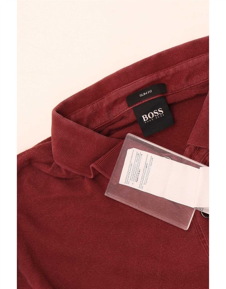 Hugo Boss Slim-Fit-Poloshirt für Herren aus mittlerer kastanienbrauner Baumwolle