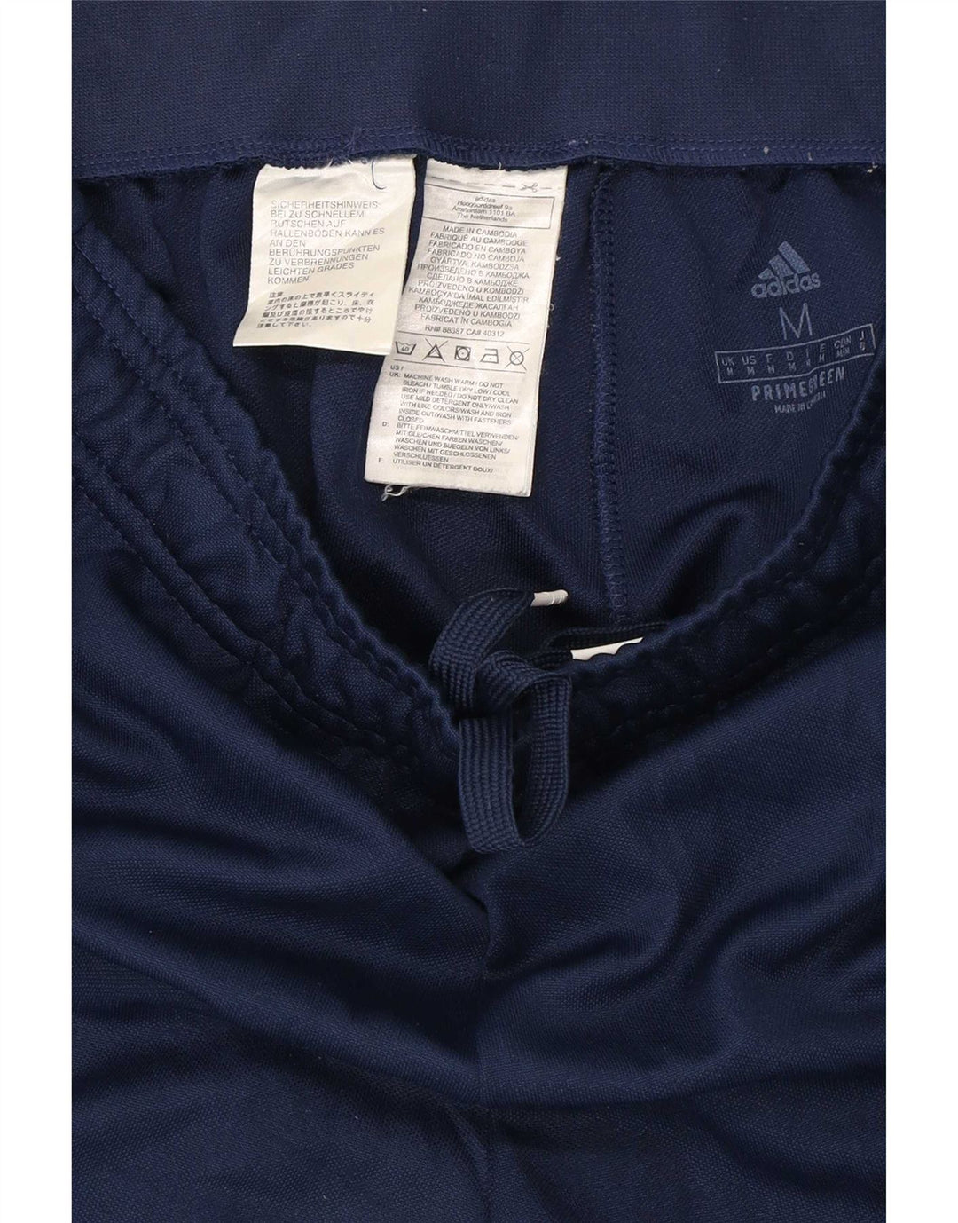 Adidas Mens Primegreen Tracksuit Trousers Medium Navy Blue Polyester
