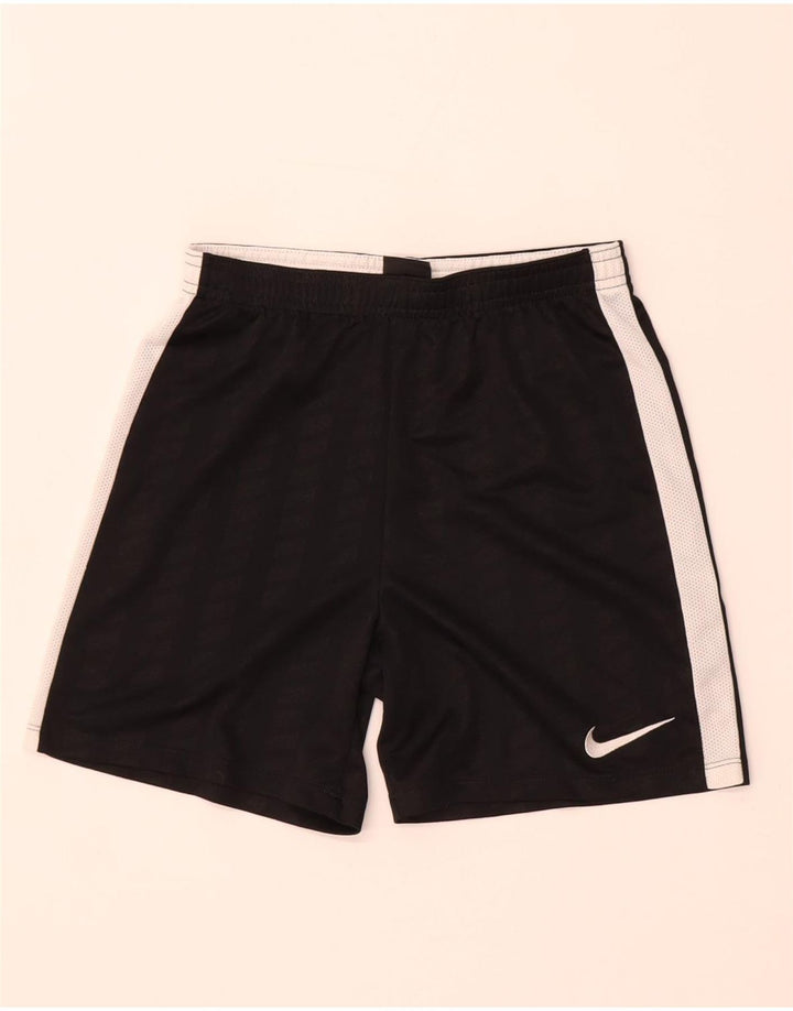 Nike Boys Dri Fit Sport Shorts 10-11 Years Medium Black Striped Polyester