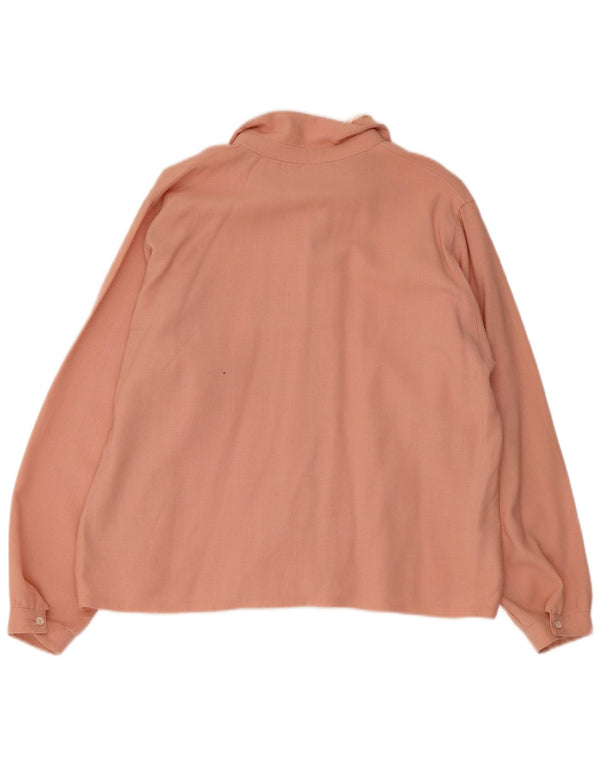 Camicetta camicia vintage da donna UK 16 grande rosa