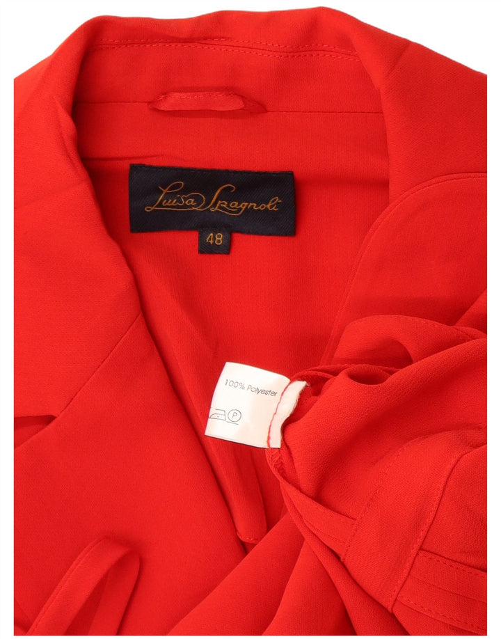 Luisa Spagnoli Womens 1 Button Blazer Jacket IT 48 XL Red Polyester