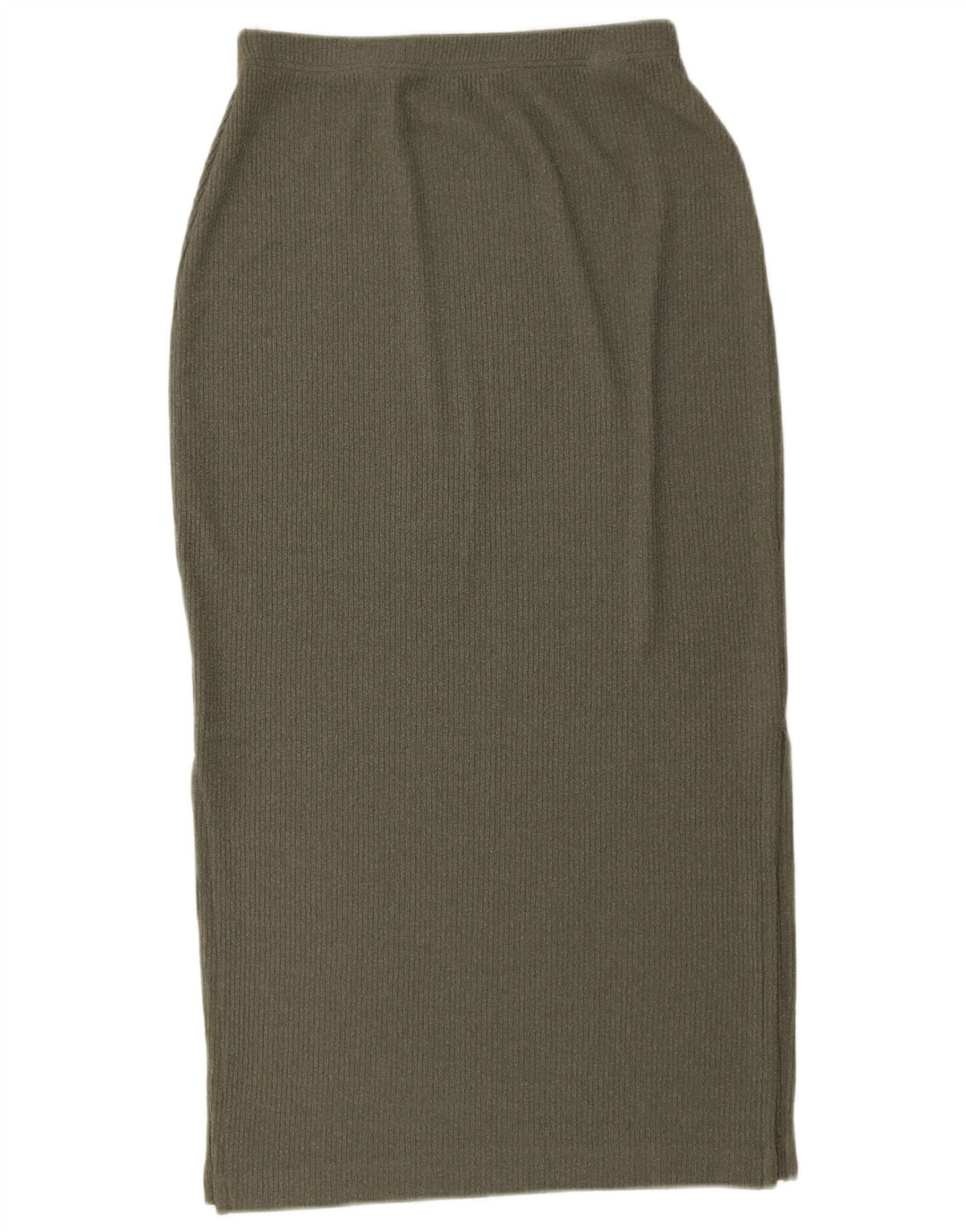 Marks & Spencer Womens Knit Midi Skirt UK 12 Medium W28 Khaki Polyester