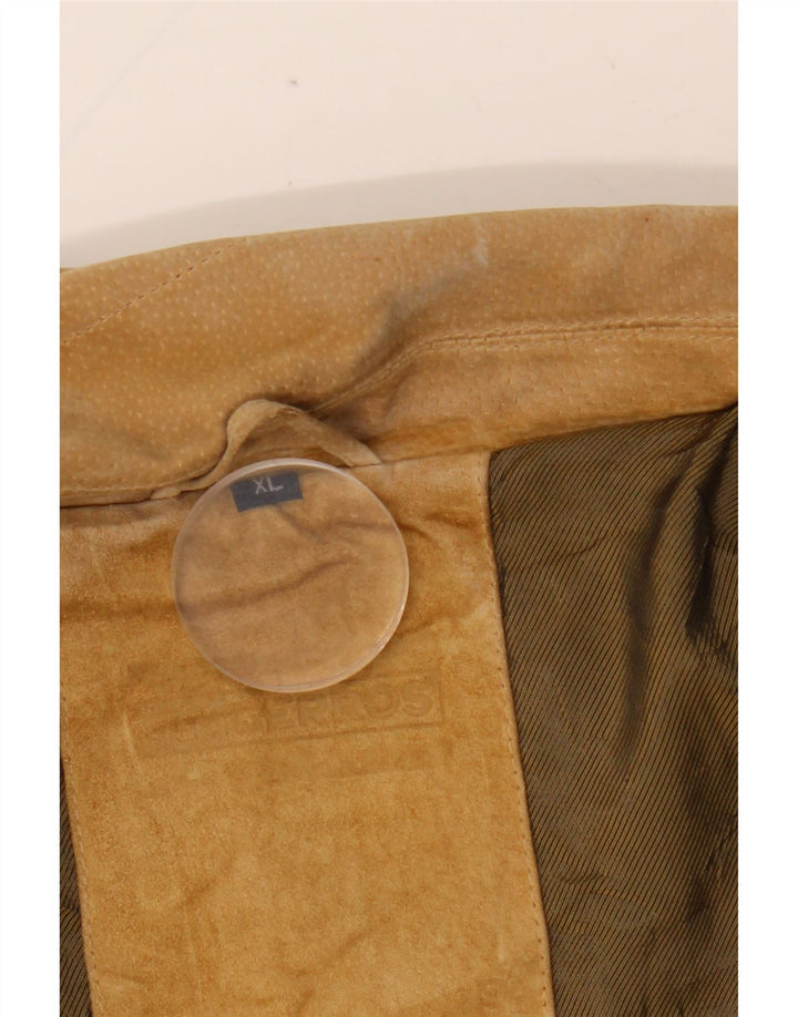 LERROS Mens Suede Jacket UK 42 XL Beige Leather