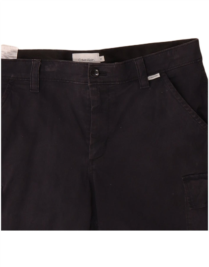 Calvin Klein Mens Cargo Shorts IT 48 Medium W34 Navy Blue Cotton