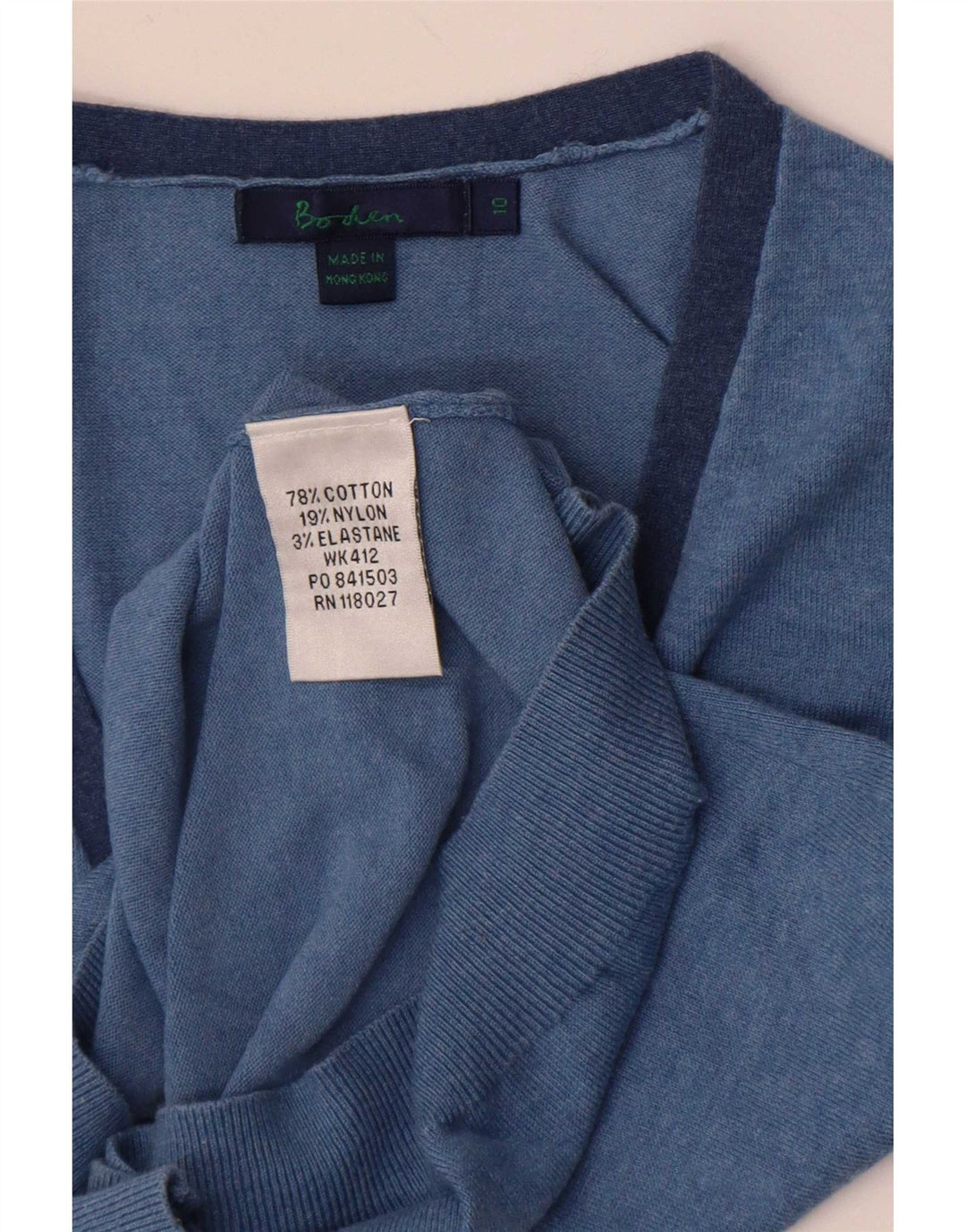 Boden Dame Vest Tank Top UK 10 Lille Blå Bomuld