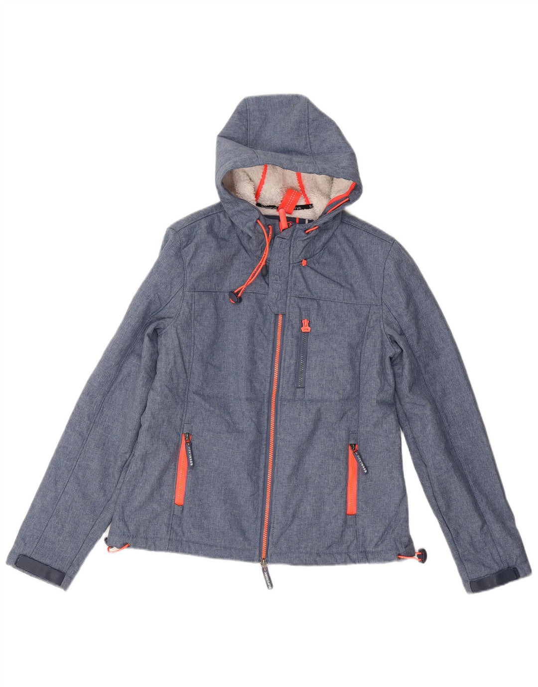 Superdry Womens The Windtrekker Hooded Windbreaker Jacket UK 14 Medium Blue