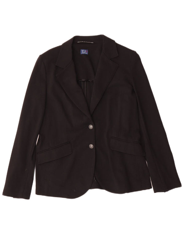 Trussardi Jeans Womens 2 Button Blazer Jacket IT 46 Large Black Viscose