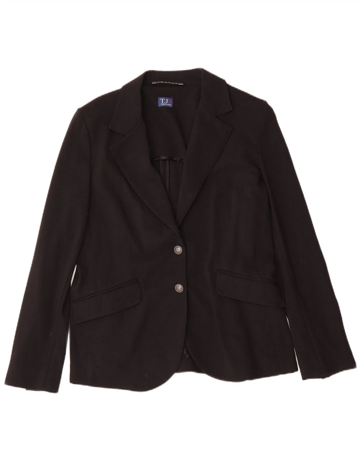 Trussardi Jeans Womens 2 Button Blazer Jacket IT 46 Large Black Viscose