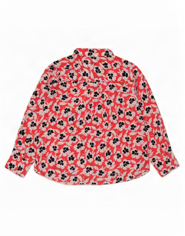 Bluză cămașă supradimensionată pentru femei Marks & Spencer UK 18 XL Poliester floral roșu
