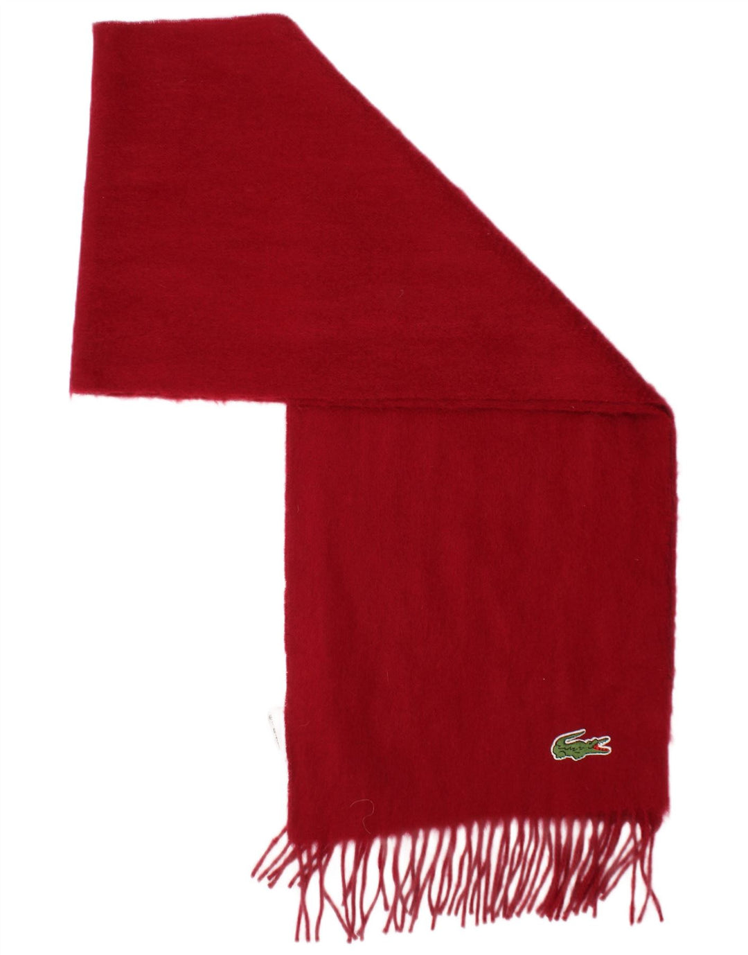 Lacoste Mens Rectangle Scarf One Size Red Wool Classic