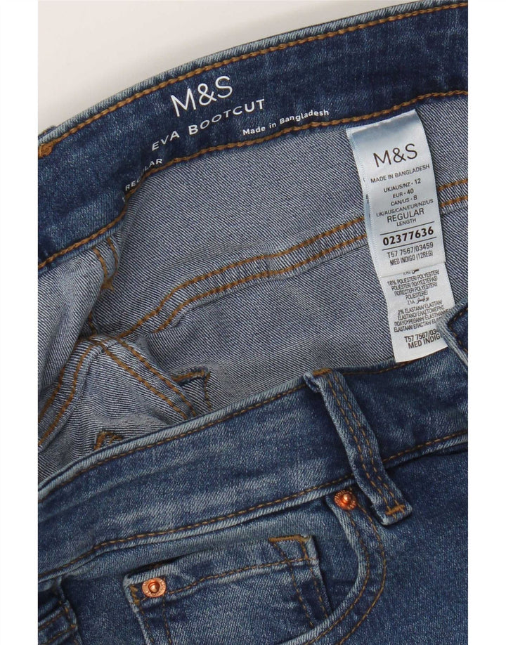 Marks & Spencer Womens Eva Regular Bootcut Jeans UK 12 Medium W32 L30 Blue