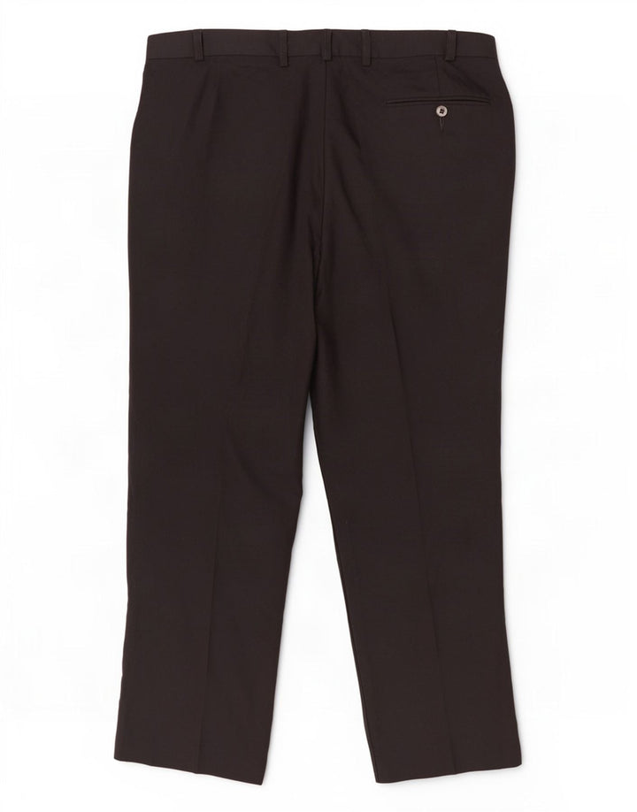 Calça masculina de terno reto Marks & Spencer W36 L29 poliéster preto