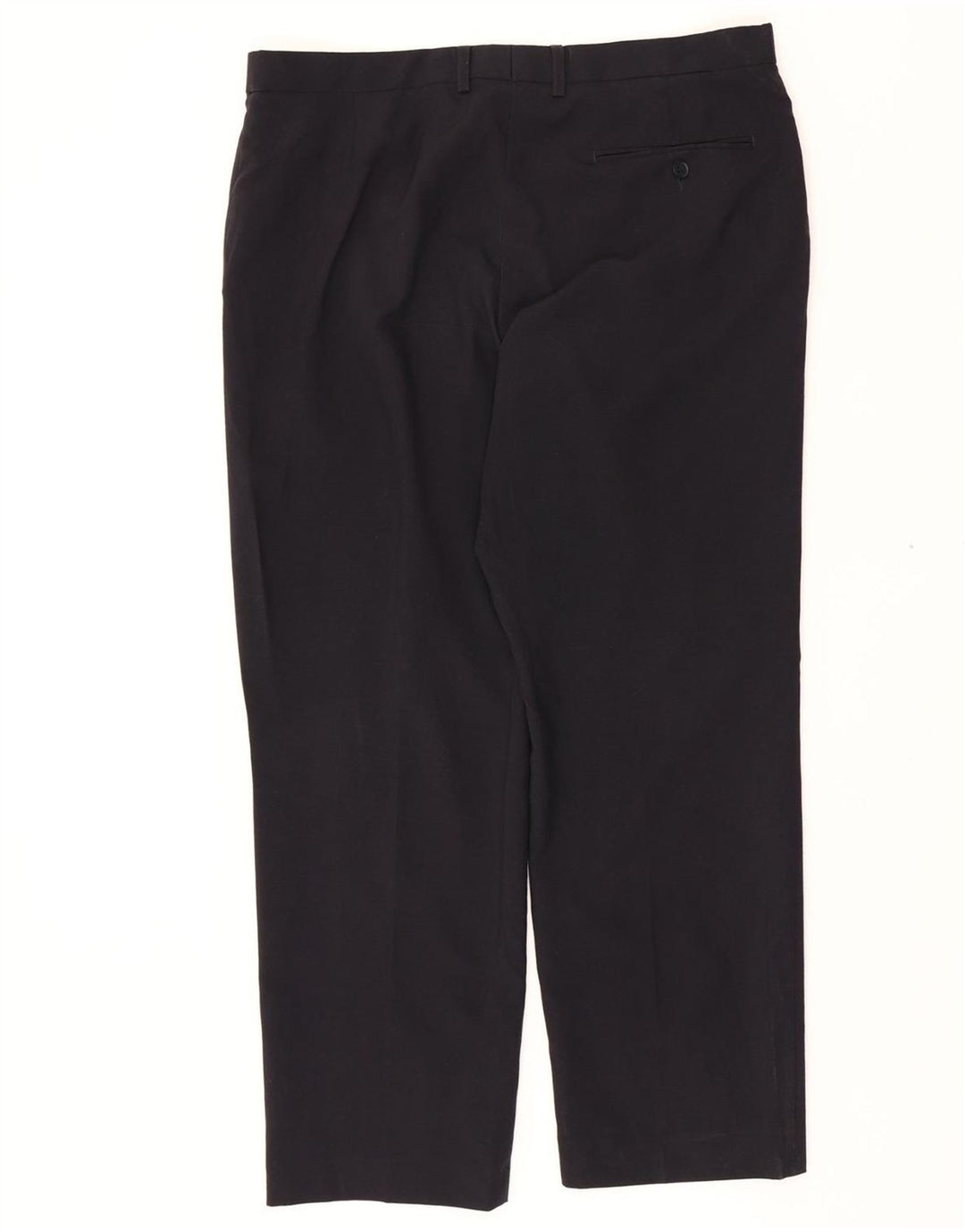 MARKS & SPENCER Mens Regular Fit Suit Trousers W36 L31 Navy Blue Polyester Vintage Marks & Spencer and Second-Hand Marks & Spencer from Messina Hembry 