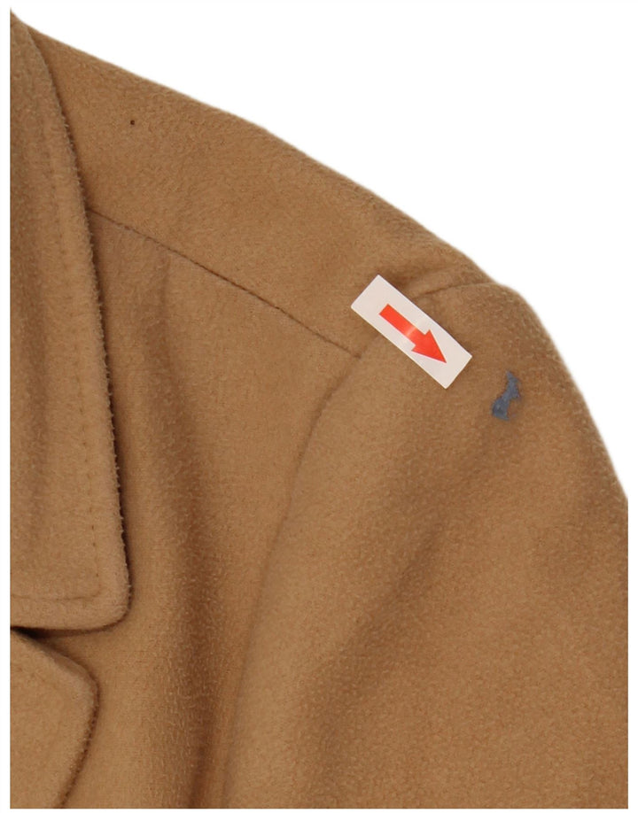 Topshop Womens Open Overcoat UK 8 Small Beige Polyester