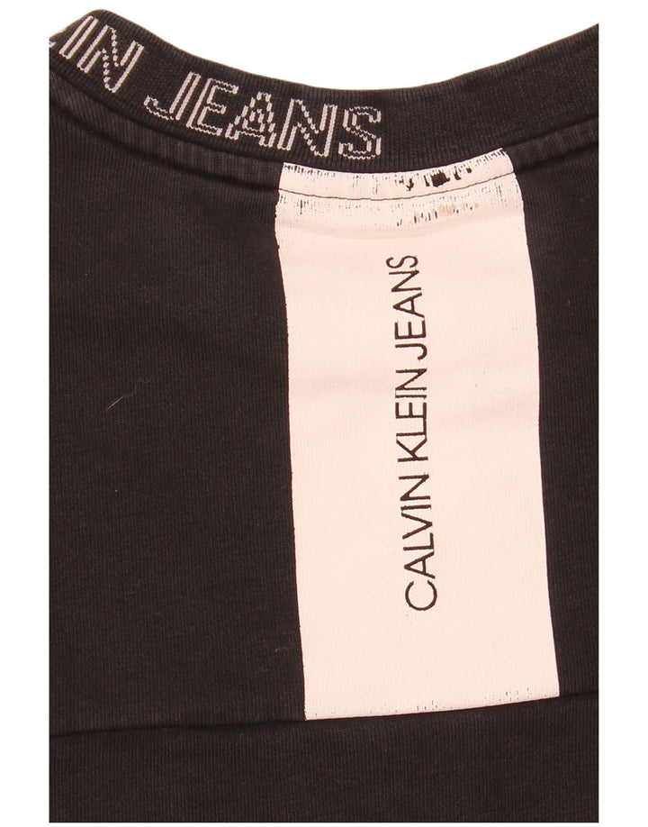 Calvin Klein Jeans Herre Grafisk Sweatshirt Jumper Medium Sort Colourblock
