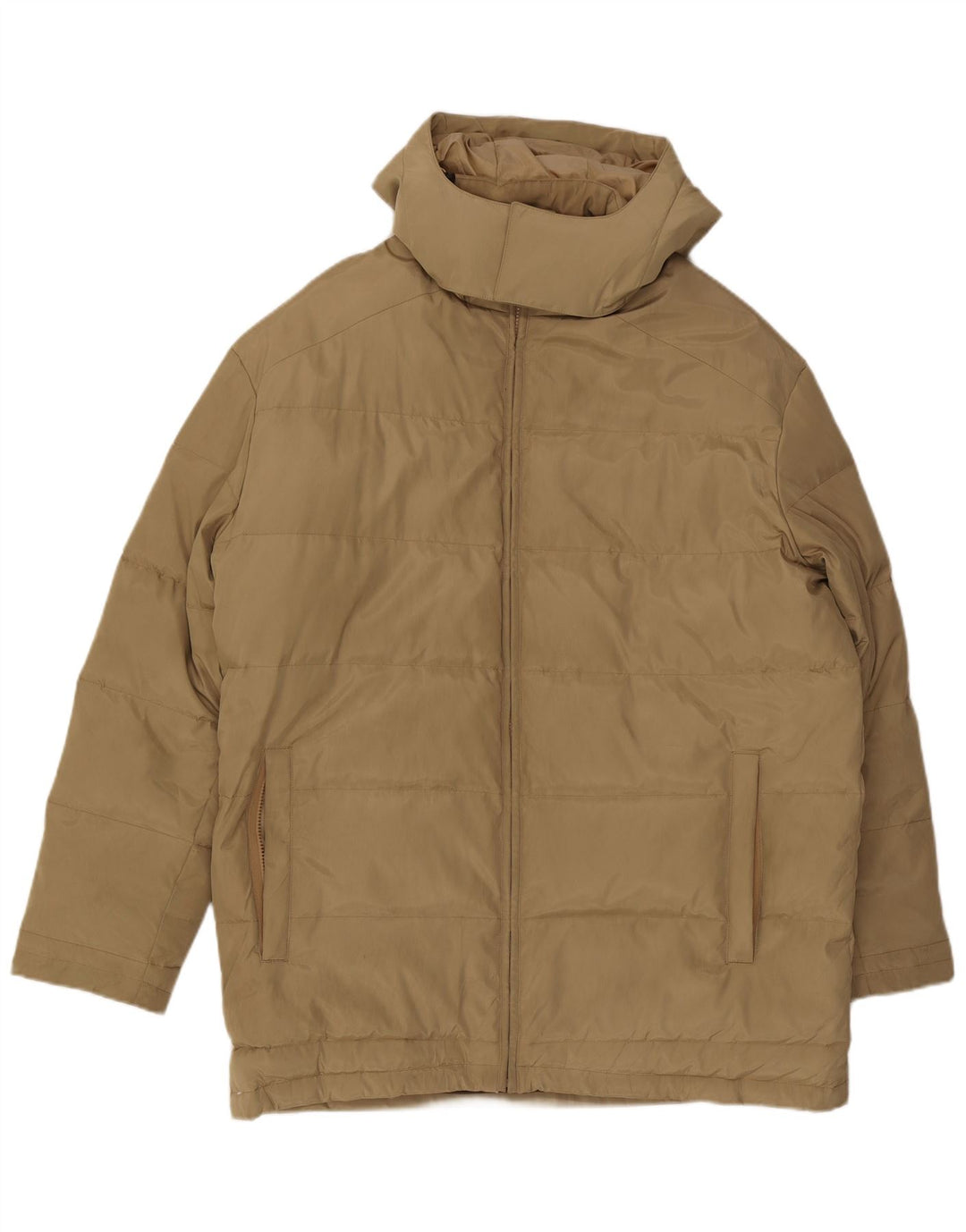 Paul & Shark Mens Hooded Padded Jacket UK 42 XL Khaki Polyester
