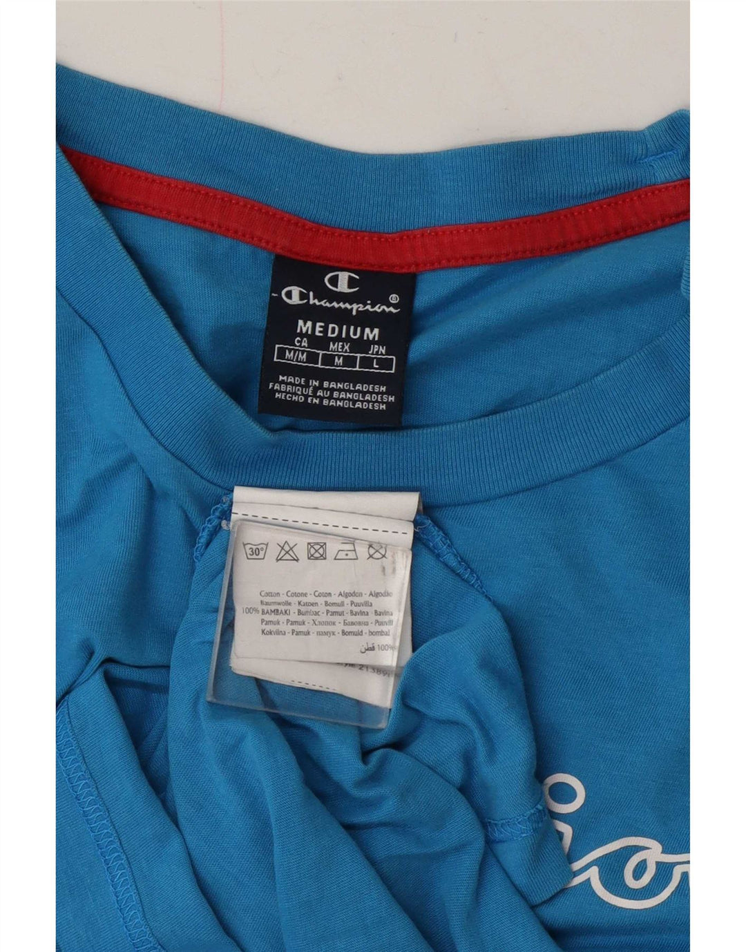 Champion Herre grafisk T-shirt Top Medium Blue Bomuld