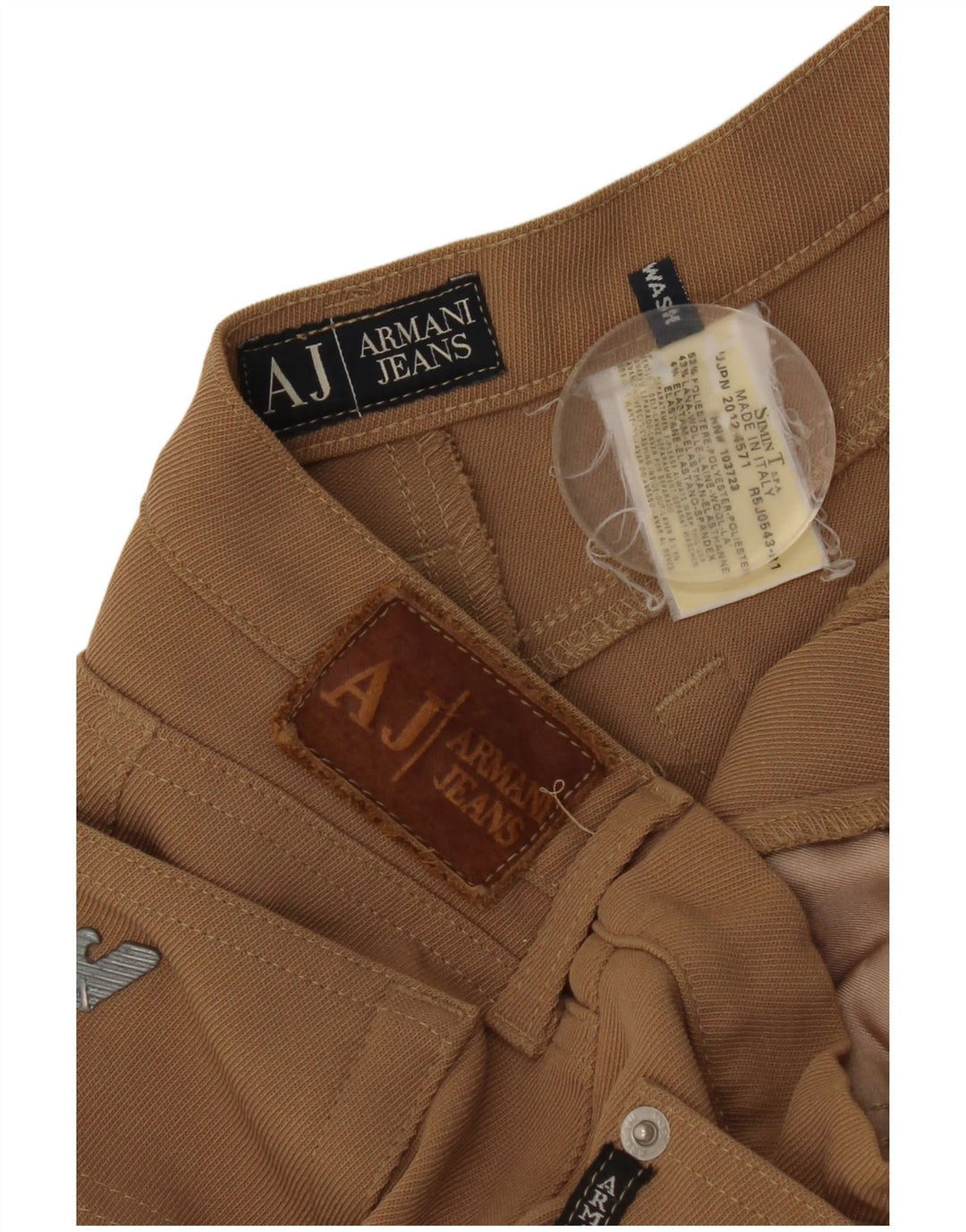 Armani Damen Slim Freizeithose W30 L34 Braunes Polyester