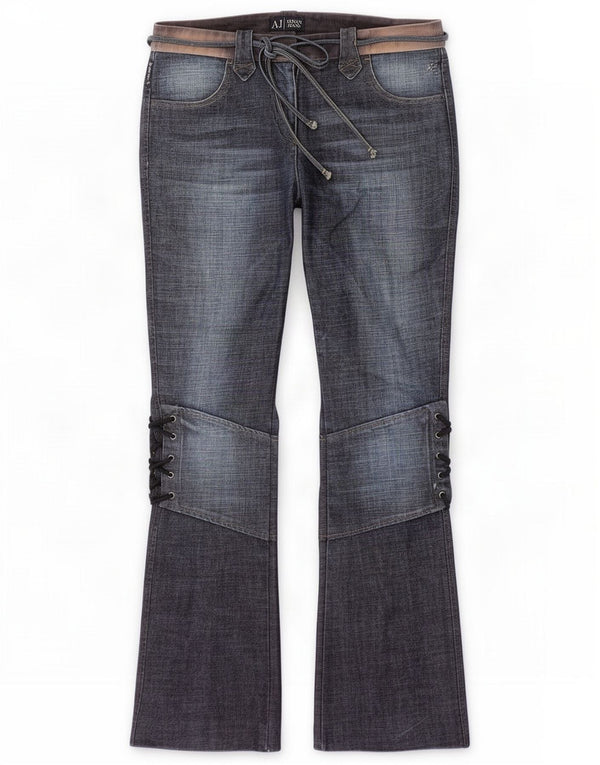 Armani Jeans Bootcut da donna UK 12 Medio W30 L31 Blu Cotone