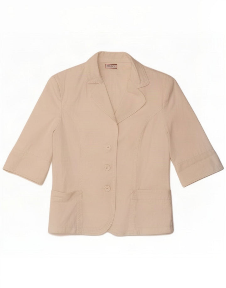 Max & Co. Giacca blazer a maniche corte da donna a 3 bottoni UK 12 Medium White