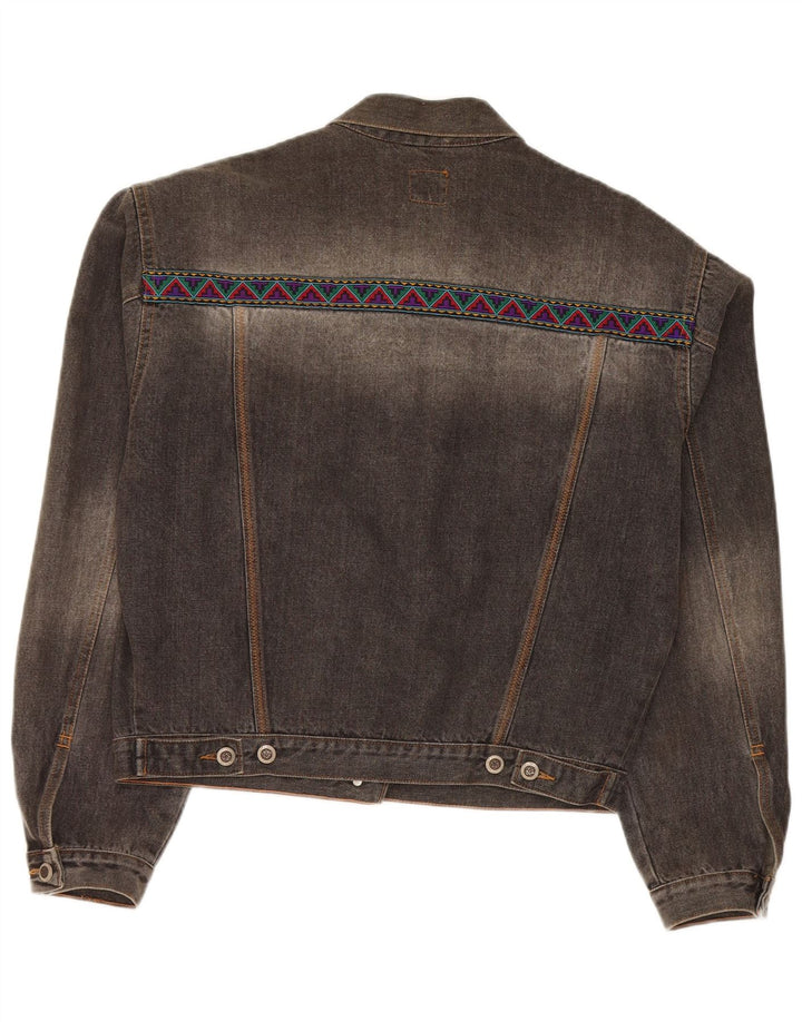 S.Oliver Chaqueta Vaquera Extragrande para Mujer UK 10 Small Gris Algodón
