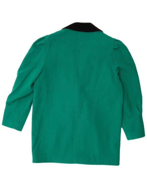 Vintage Womens Double Breasted Blazer Jacket UK 14 Large Green Colourblock