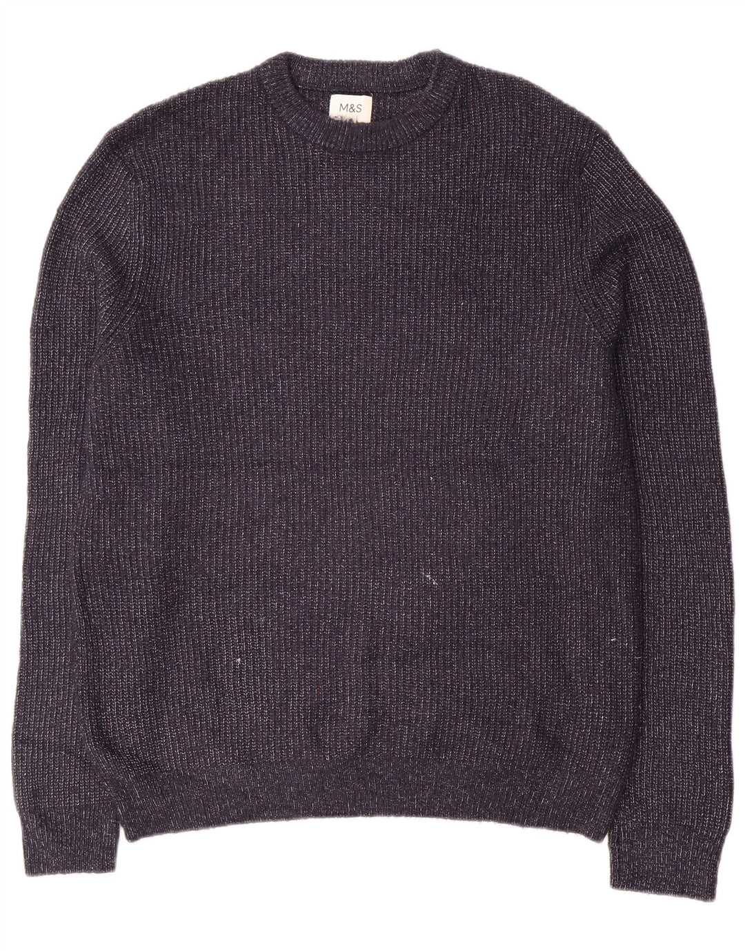 Marks & Spencer Herre sweater med rund hals, medium marineblå flækket