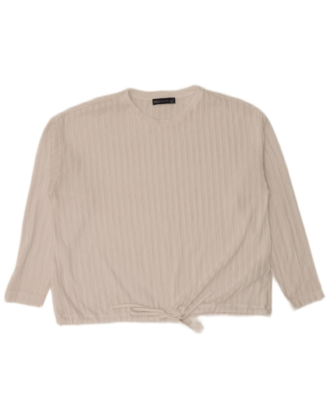 Marks & Spencer Womens Oversized Top Long Sleeve UK 10 Small White