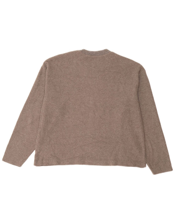 Zara Womens Loose Fit Top Long Sleeve UK 14 Medium Brown Flecked