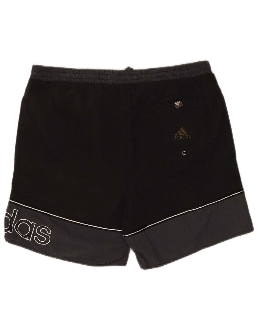 ADIDAS Mens Graphic Sport Shorts Medium Black Colourblock Polyamide