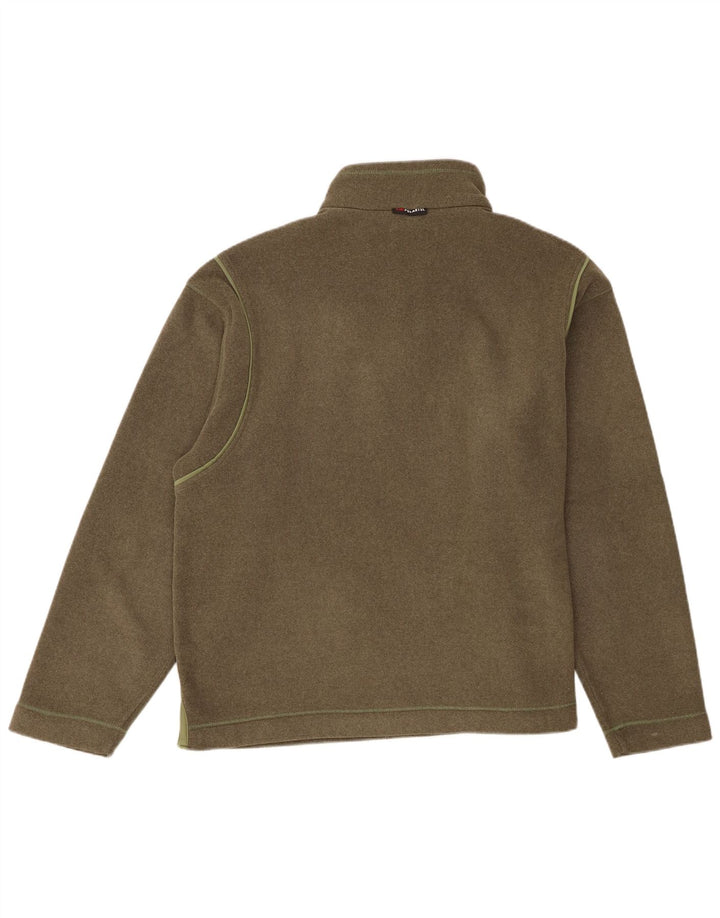 Fila Mens Zip Neck Sweatshirt Jumper 2XL Khaki Polyester