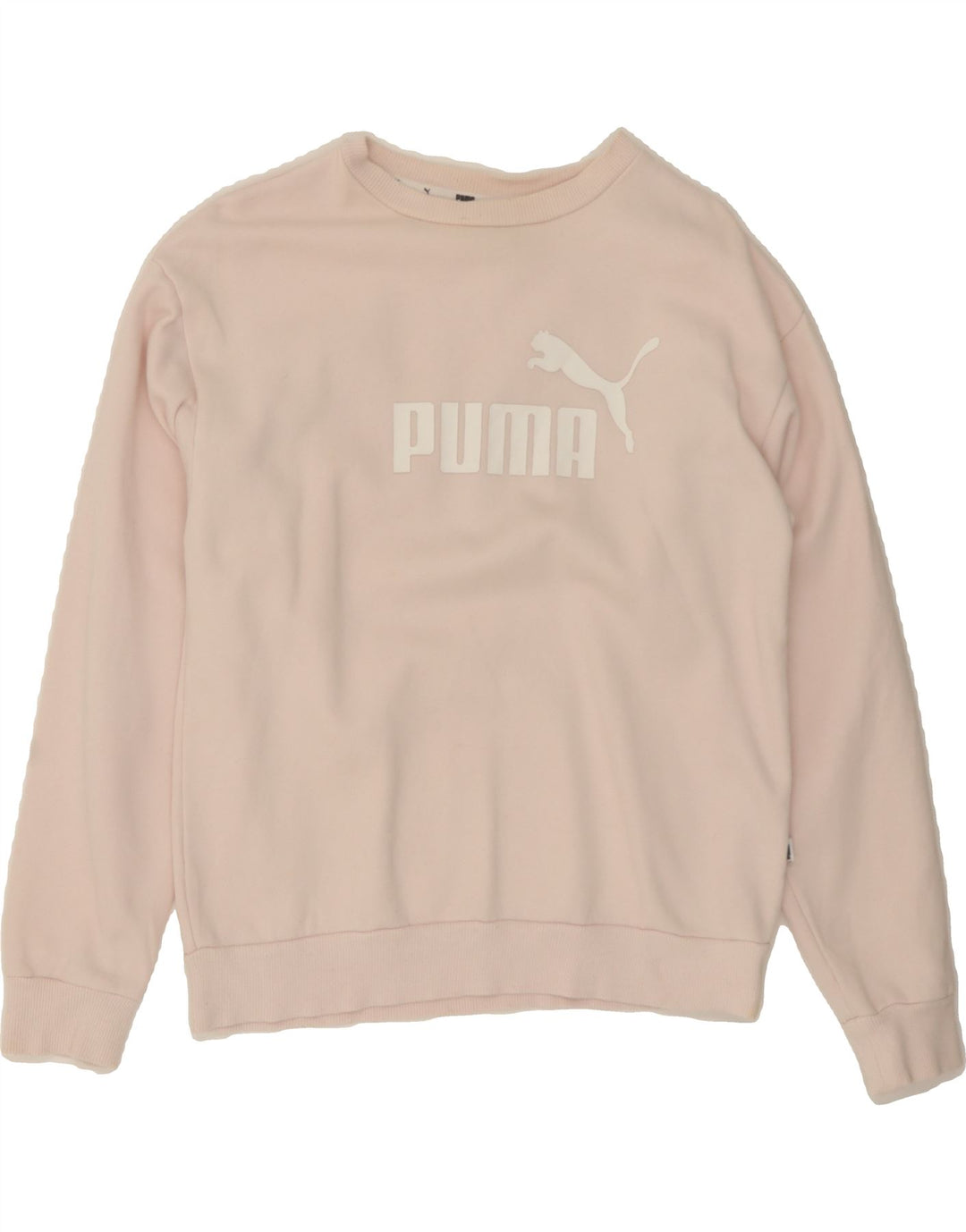 PUMA Womens Oversized Graphic Sweatshirt Jumper UK 10 Small Pink Vintage Puma and Second-Hand Puma from Messina Hembry 