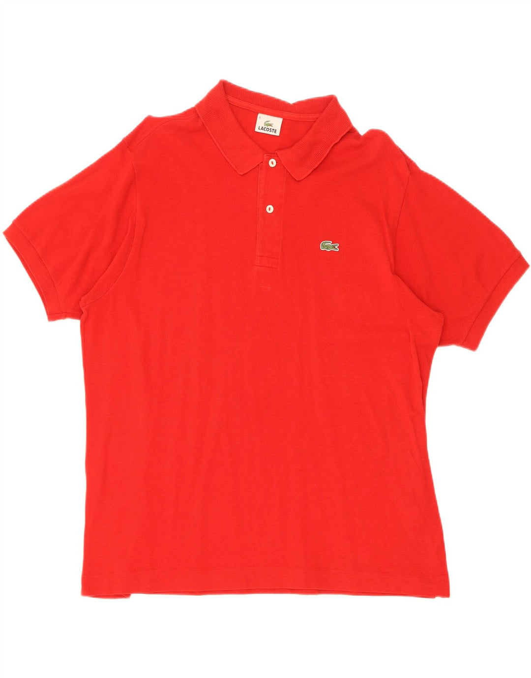 Lacoste Mens Polo Shirt Size 6 XL Red Cotton