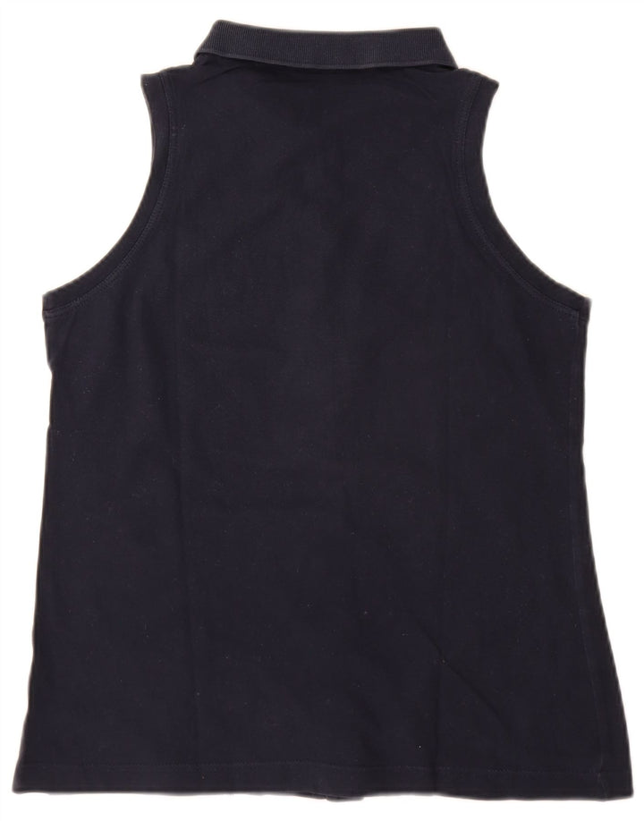 Sergio Tacchini Damen ärmellose Hemdbluse UK 12 Medium Marineblau