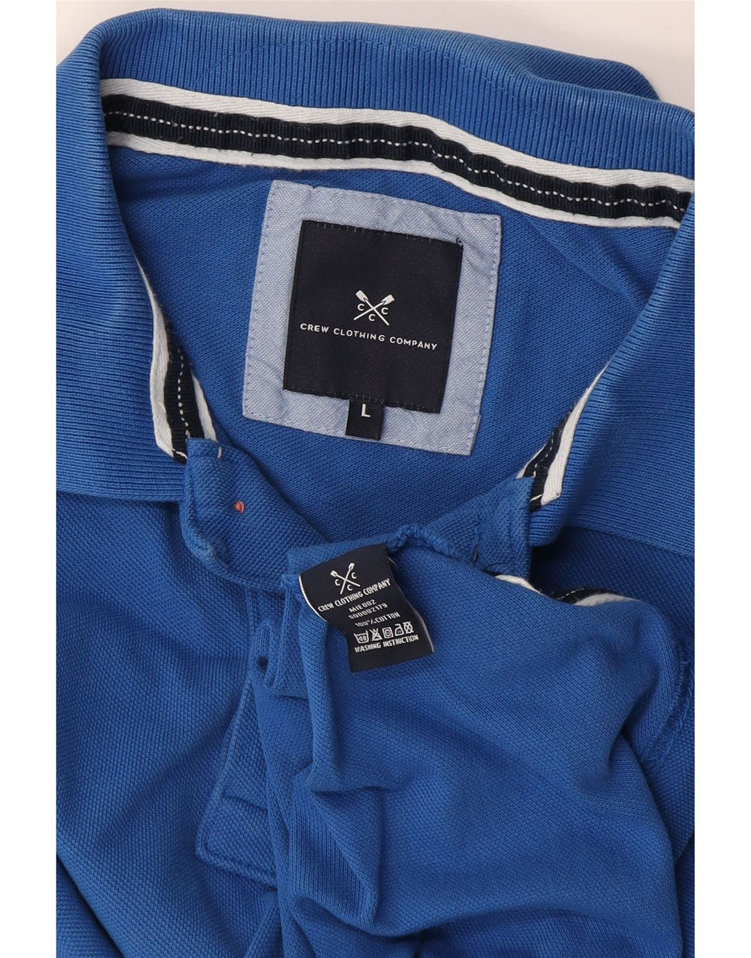 Crew Clothing Mens Polo Shirt Large Blue Cotton