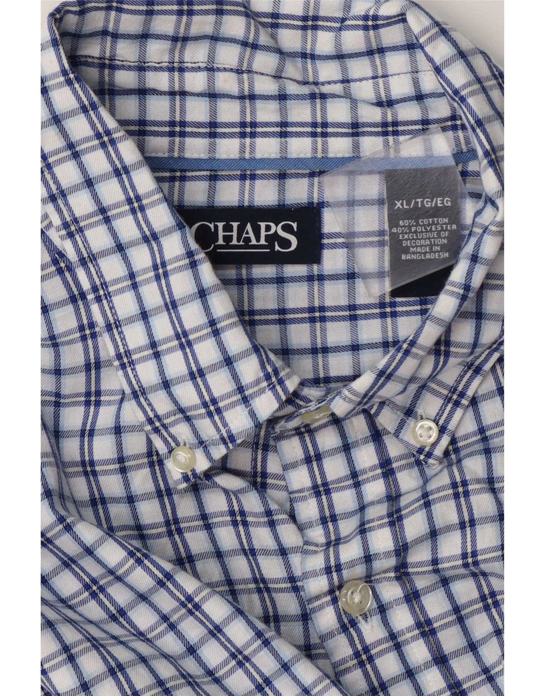 Męska koszula flanelowa Chaps XL w niebieską kratkę, bawełniana