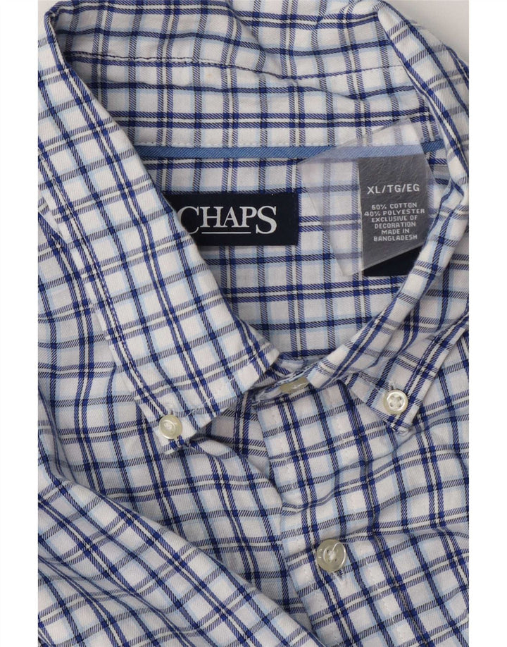 Męska koszula flanelowa Chaps XL w niebieską kratkę, bawełniana
