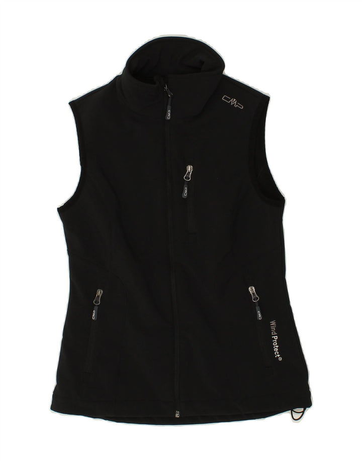 CMP Womens Sleeveless Tracksuit Top Jacket UK 2 2XS Black Vintage CMP and Second-Hand CMP from Messina Hembry 