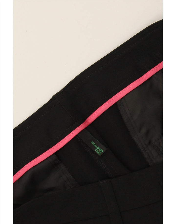 BENETTON Womens Slim Chino Trousers W30 L26 Black Polyester Vintage Benetton and Second-Hand Benetton from Messina Hembry 