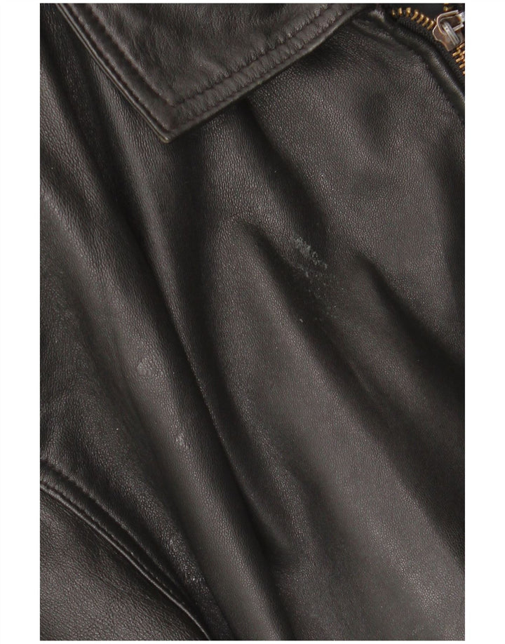 Vintage męska kurtka skórzana bomber UK 42 XL czarna