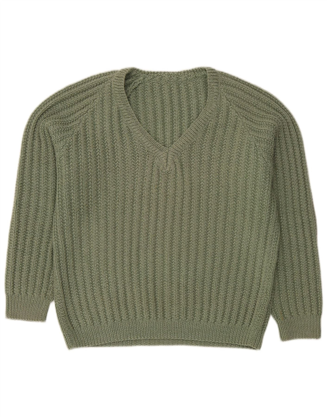 Vintage Mens V-Neck Jumper Sweater XL Green