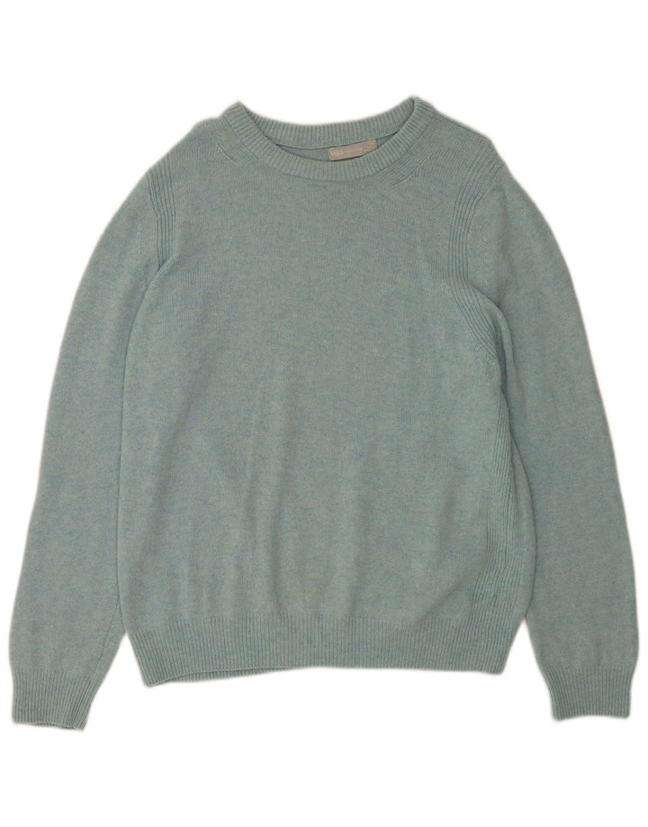 Marks & Spencer Womens Boat Neck Jumper Sweater UK 16 Large Blue Wool