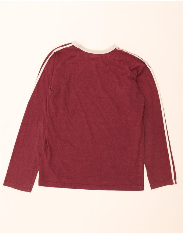 Adidas Mens Top Long Sleeve Medium Burgundy Cotton