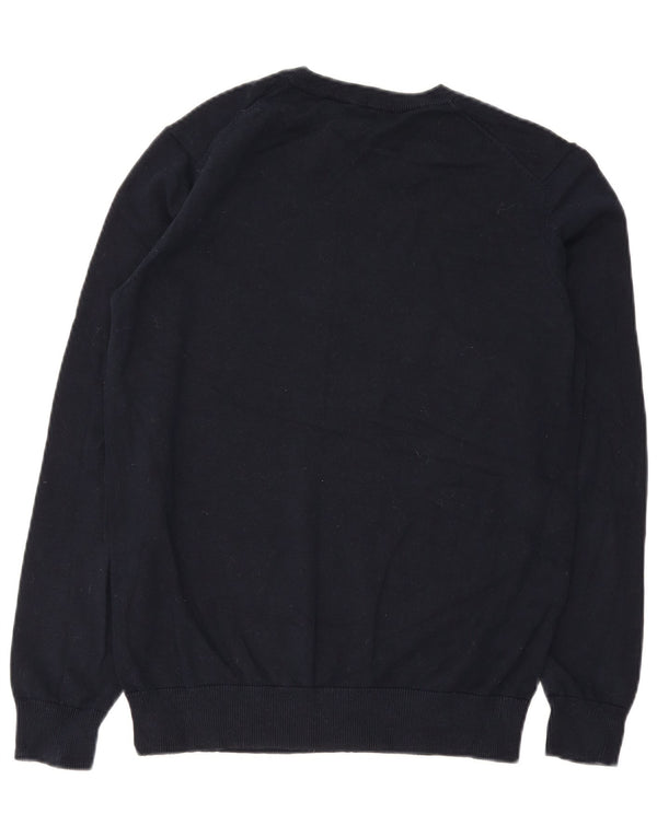 Crew Clothing Mens V-Neck Jumper Sweater Large Navy Blue Cotton