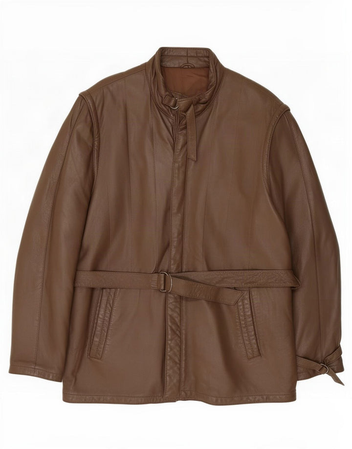 Vintage hombres chaqueta de cuero Reino Unido 40 marrón grande