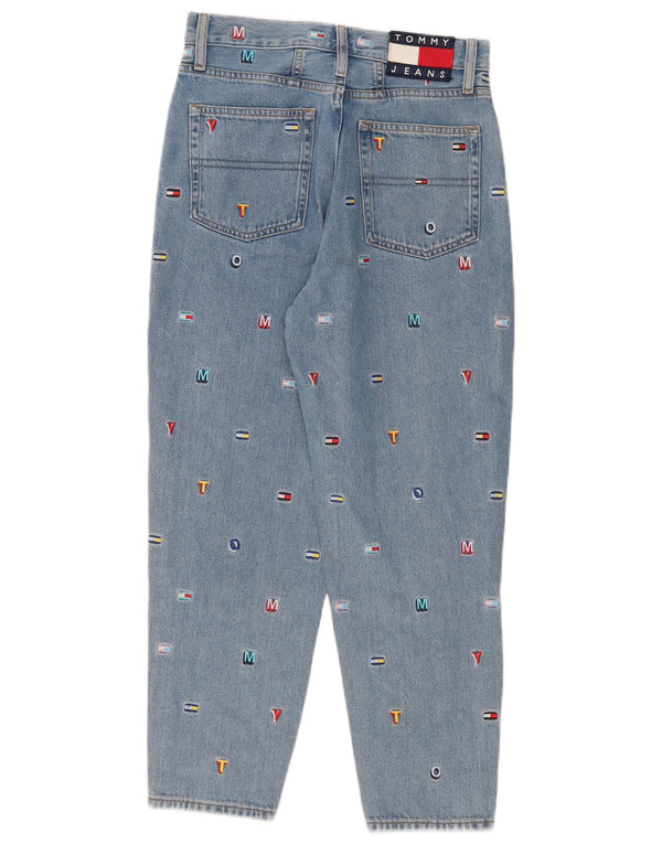 Tommy Hilfiger Womens High Waist Graphic Tapered Jeans W28 L26 Blue Cotton
